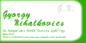 gyorgy mihalkovics business card